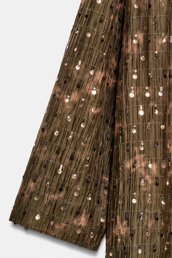 Veste longue kimono à sequins