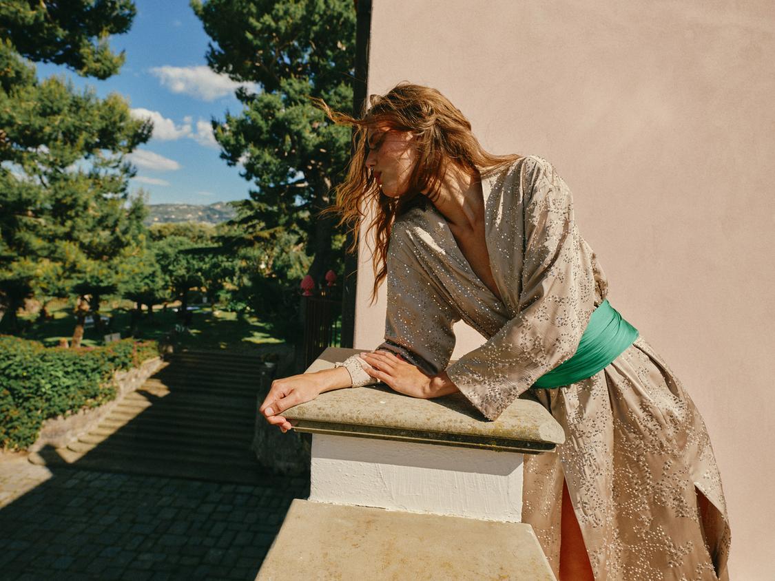 Veste kimono à sequins
