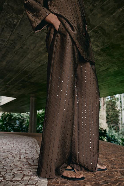 Pantalon fluide à sequins