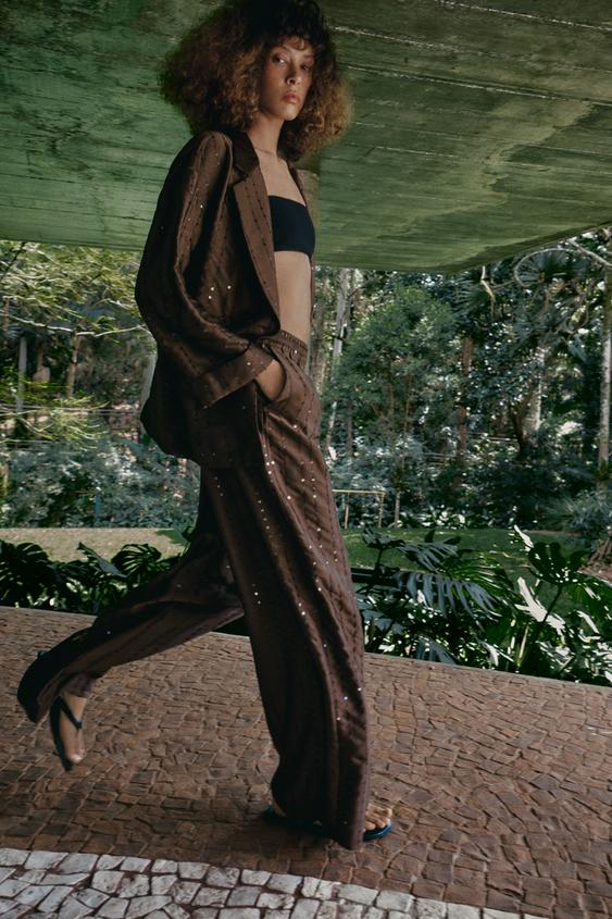 Pantalon fluide à sequins