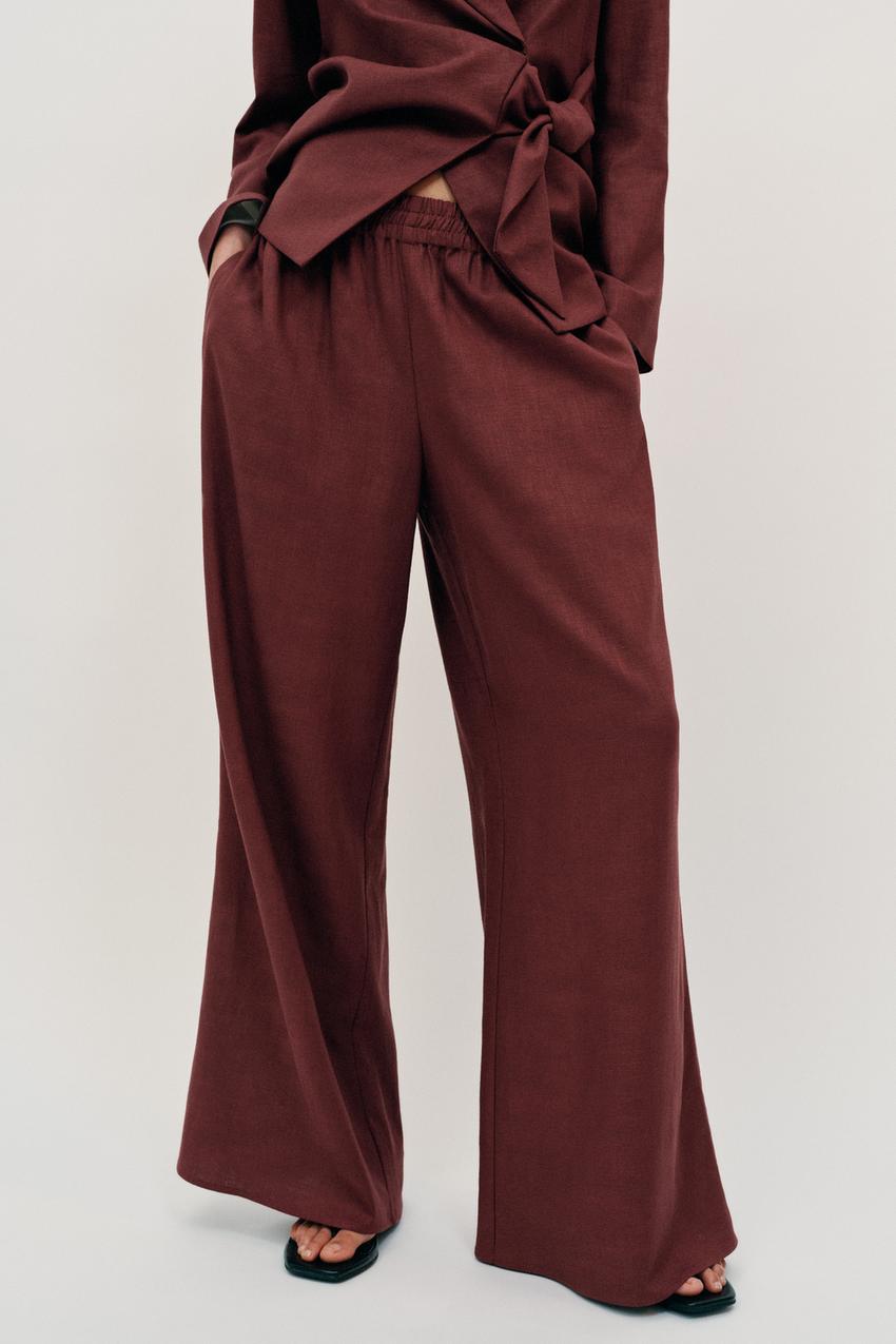 Pantalon large en lin