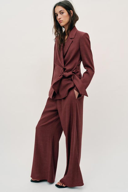 Pantalon large en lin