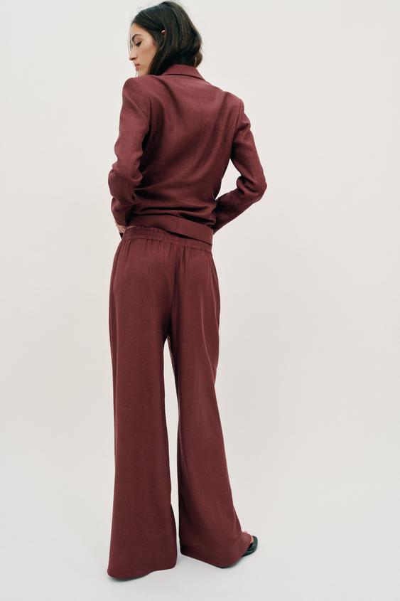 Pantalon large en lin