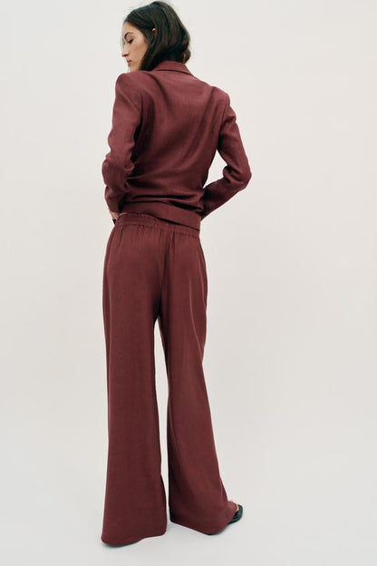 Pantalon large en lin
