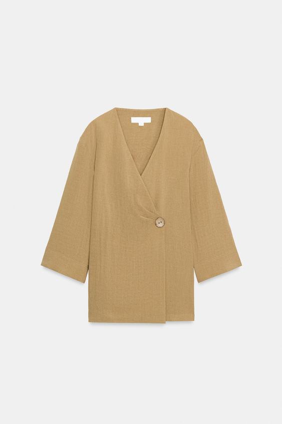 Veste d’ensemble croisée à fentes latérales
