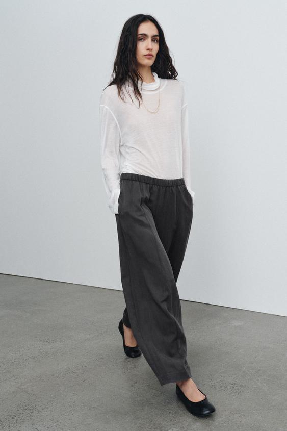 Pantalon coupe barrel ZW Collection