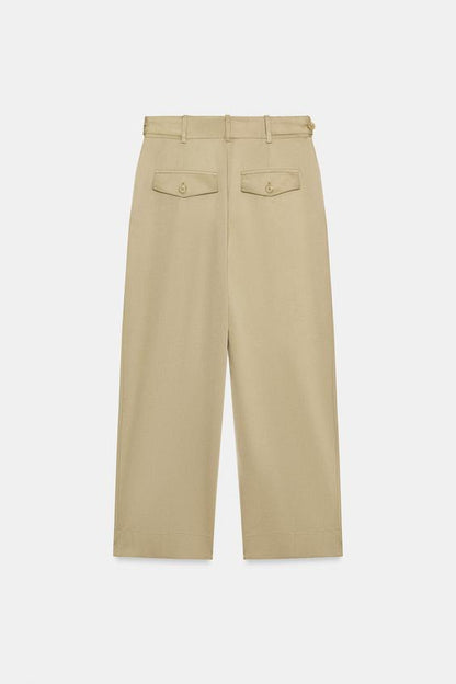 Pantalon taille basse à passants latéraux