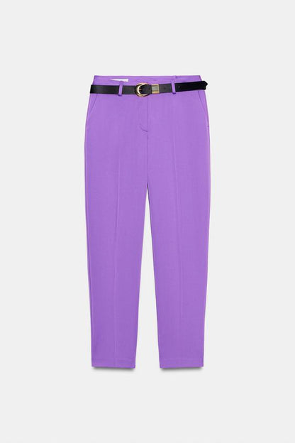 Pantalon droit avec ceinture