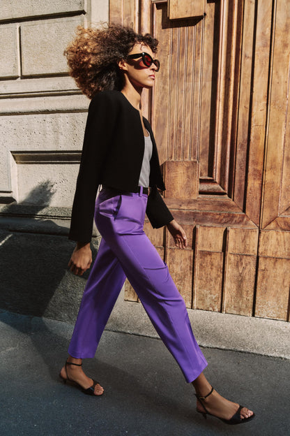 Pantalon droit avec ceinture