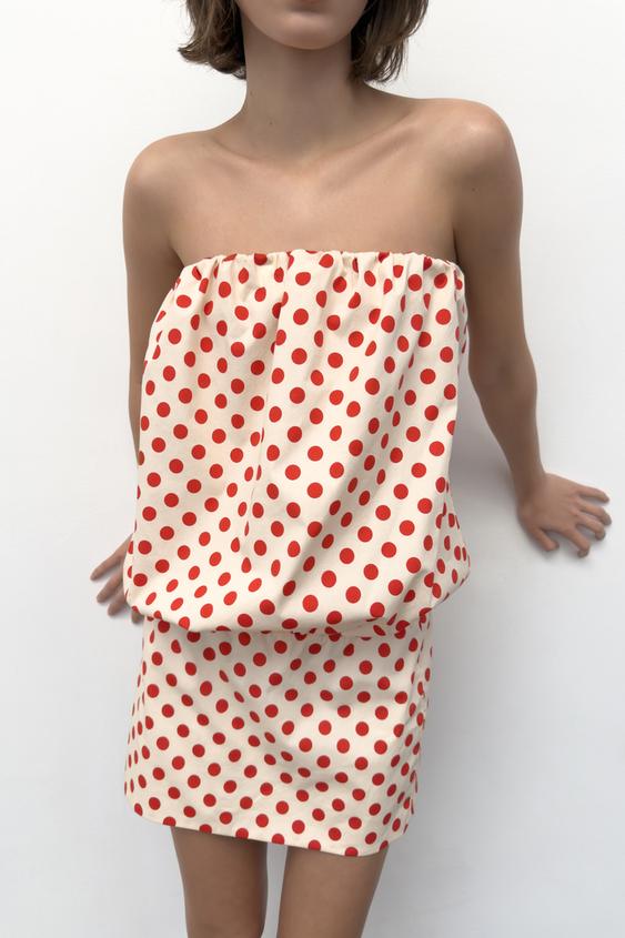 Robe bustier à pois