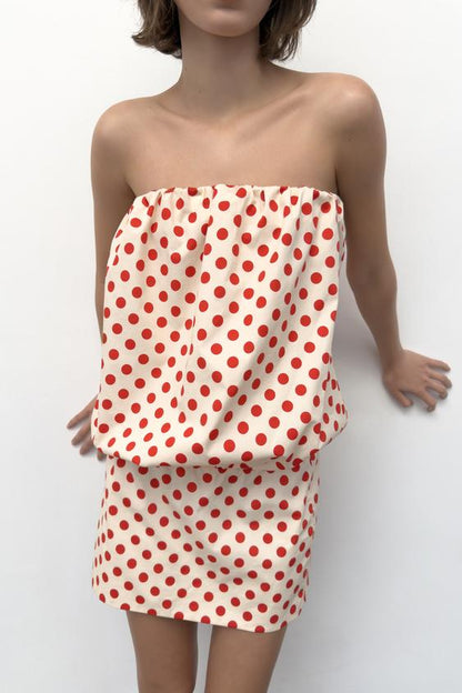 Robe bustier à pois