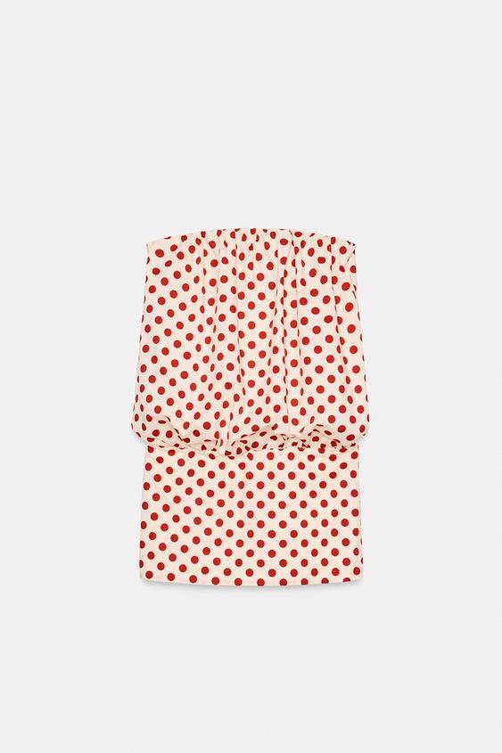 Robe bustier à pois