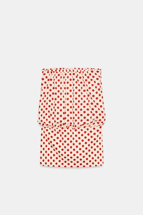 Robe bustier à pois