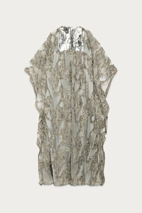 Robe tunique en jacquard à sequins Marisa Berenson x Zara