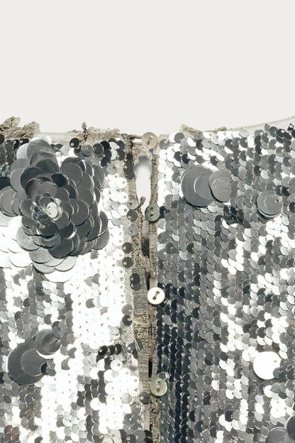 Robe tunique en jacquard à sequins Marisa Berenson x Zara