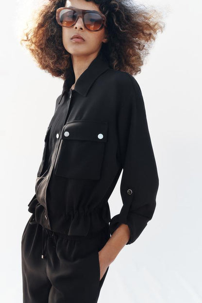 Veste safari à manches retroussées