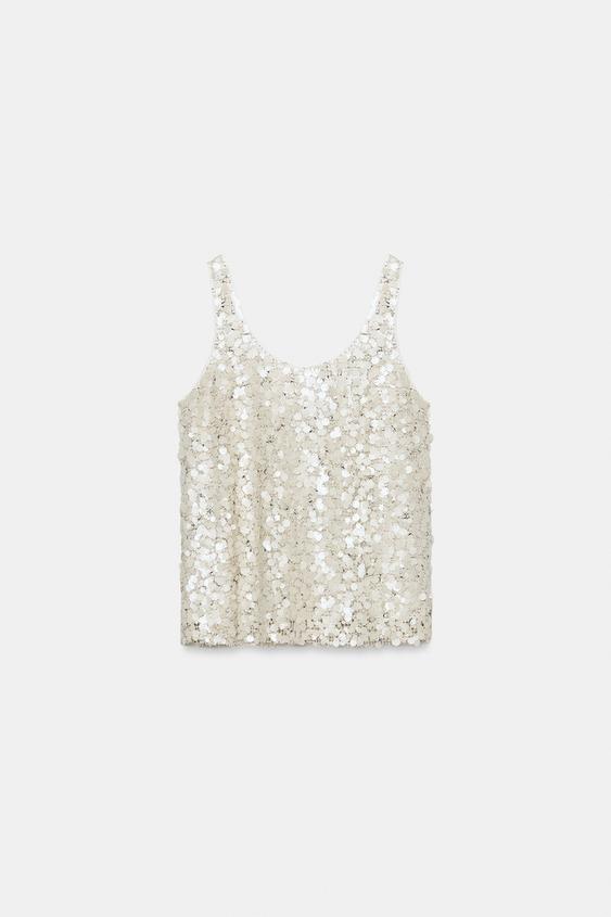 Top à bretelles et sequins