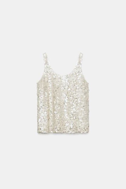 Top à bretelles et sequins