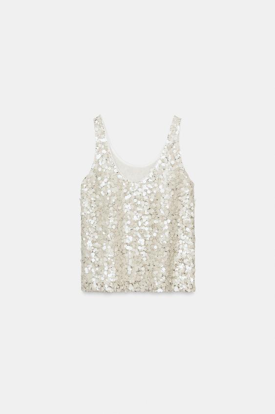 Top à bretelles et sequins