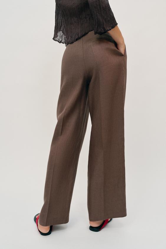 Pantalon droit 100 % lin