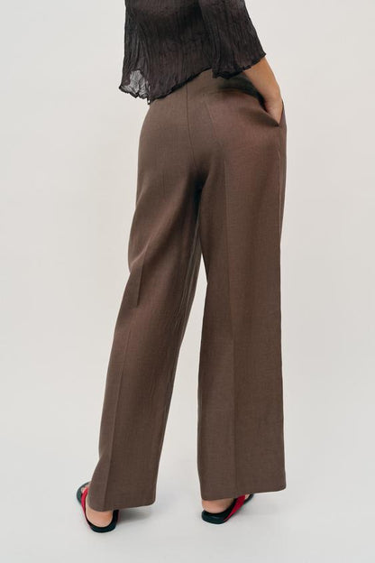 Pantalon droit 100 % lin