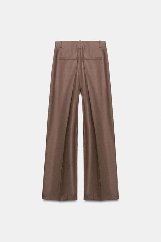Pantalon droit 100 % lin