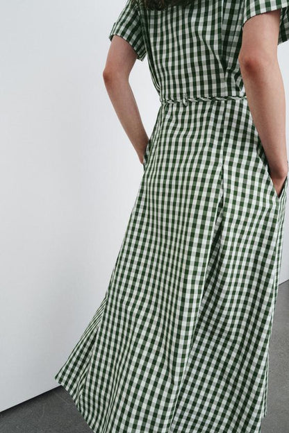 Robe chemise à carreaux vichy ZW Collection