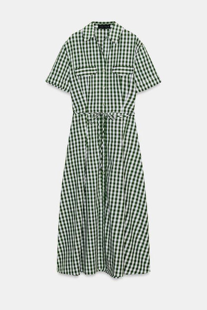 Robe chemise à carreaux vichy ZW Collection