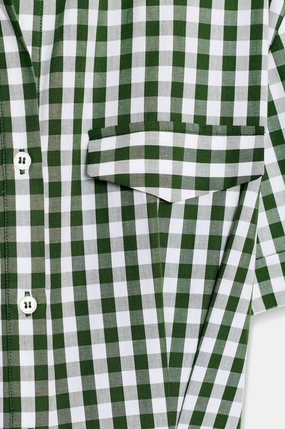 Robe chemise à carreaux vichy ZW Collection