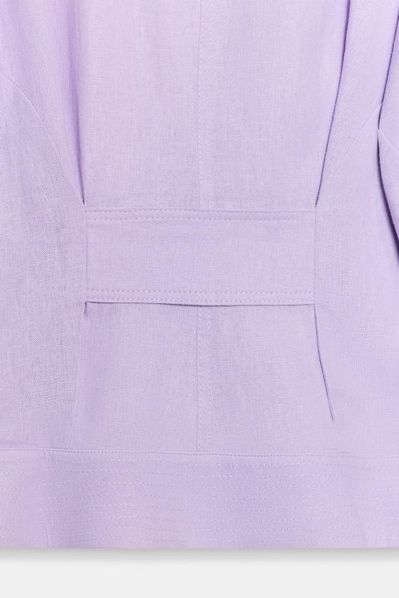 Blouson en lin à manches bouffantes