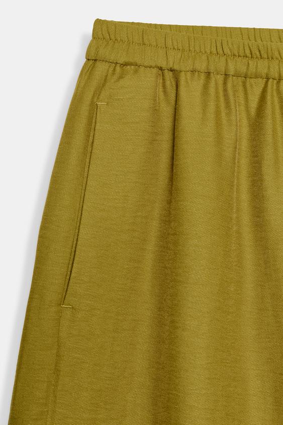 Pantalon coupe barrel en lin