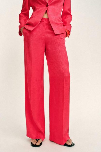 Pantalon droit en jacquard