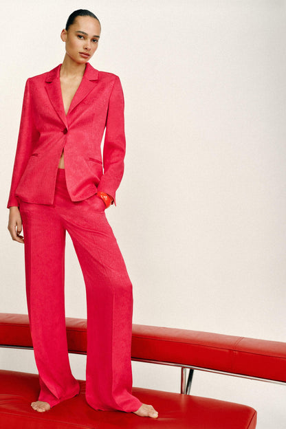Pantalon droit en jacquard