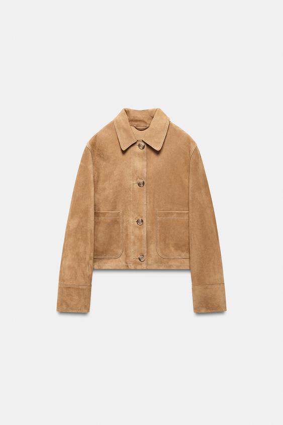 Veste 100 % cuir suédé ZW Collection Édition limitée