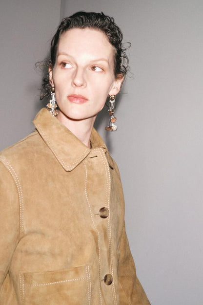 Veste 100 % cuir suédé ZW Collection Édition limitée