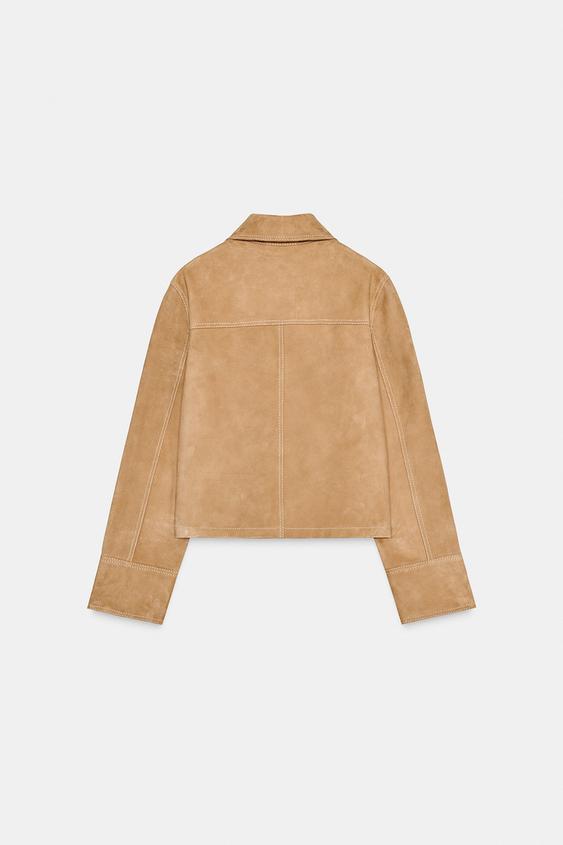 Veste 100 % cuir suédé ZW Collection Édition limitée
