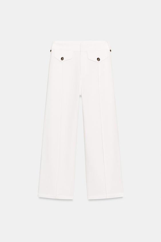 Pantalon-culotte en tissu texturé