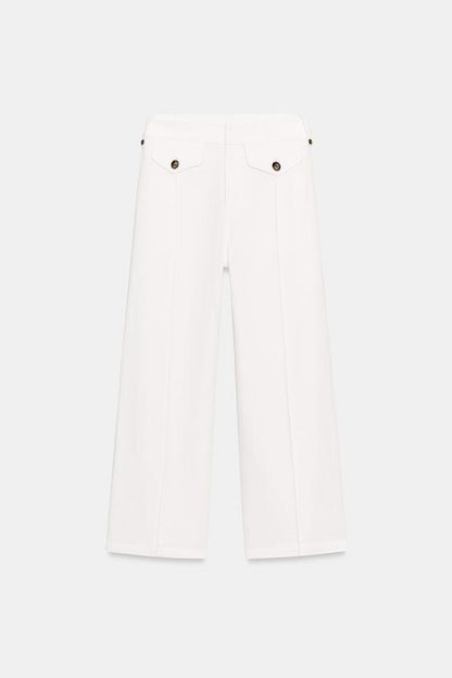 Pantalon-culotte en tissu texturé