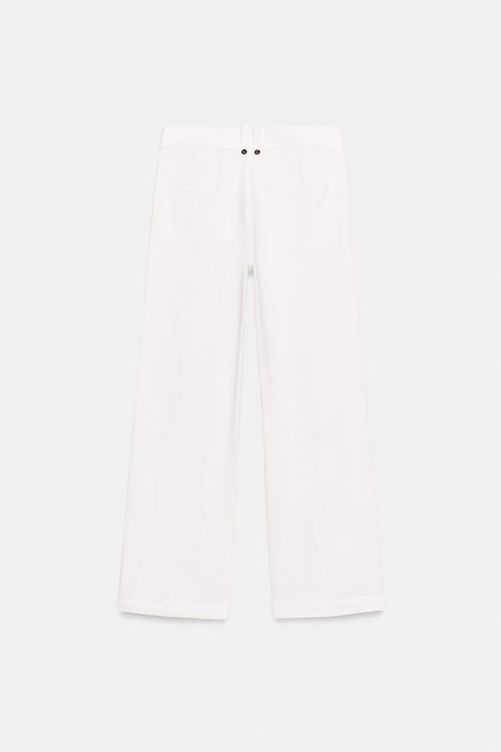 Pantalon-culotte en tissu texturé