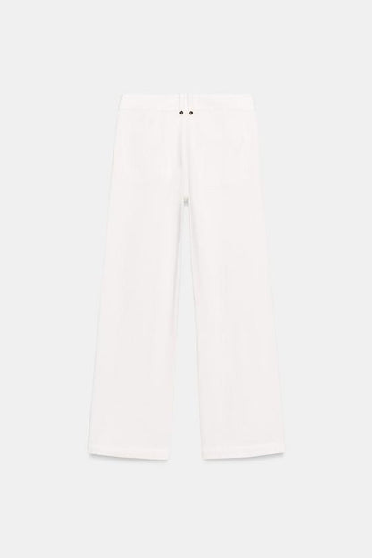 Pantalon-culotte en tissu texturé