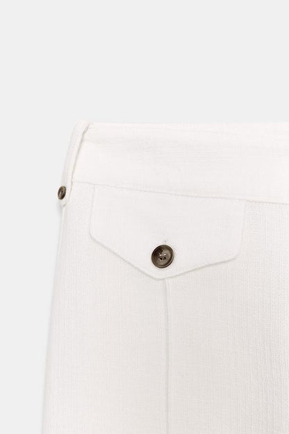 Pantalon-culotte en tissu texturé