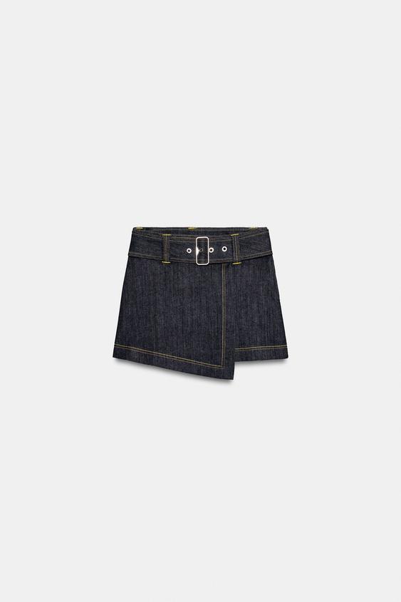 Jupe-culotte Z1975 croisée avec ceinture