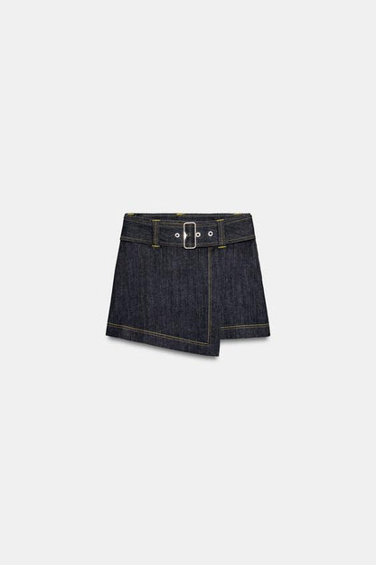 Jupe-culotte Z1975 croisée avec ceinture