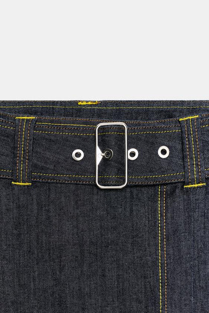 Jupe-culotte Z1975 croisée avec ceinture