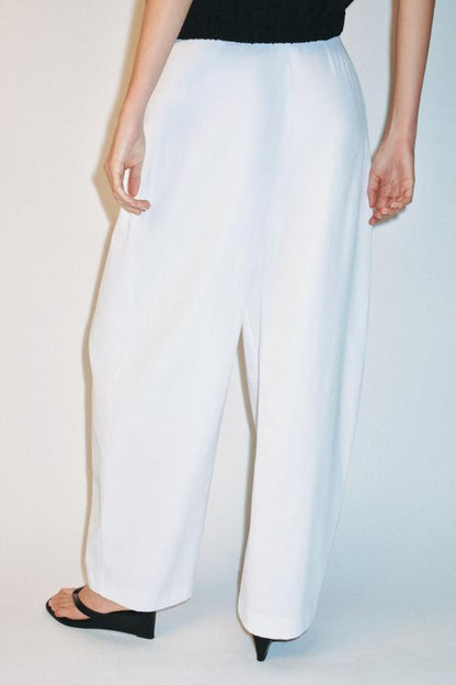 Pantalon en popeline à pinces