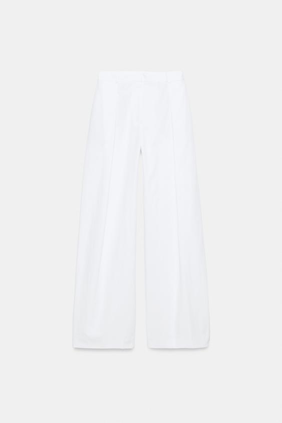 Pantalon en popeline à pinces