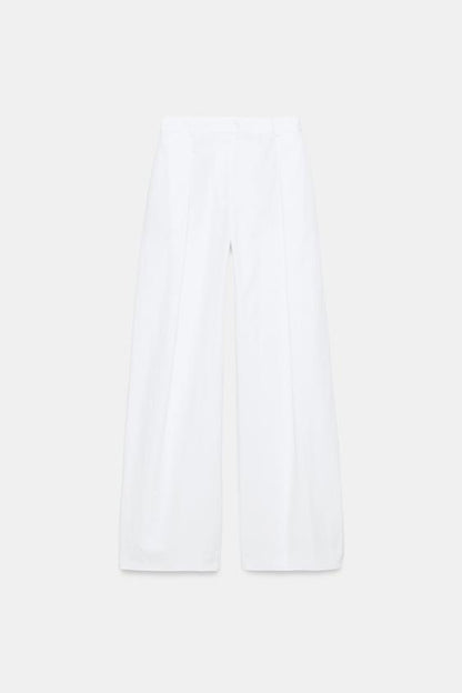Pantalon en popeline à pinces