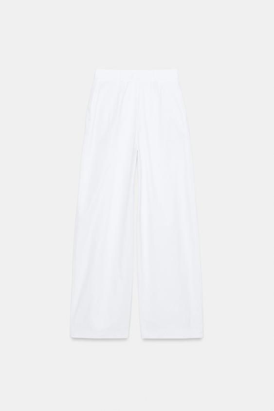Pantalon en popeline à pinces