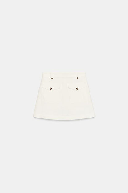 Jupe-culotte en tissu texturé