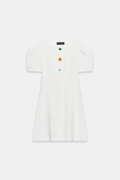 Robe courte à manches bouffantes